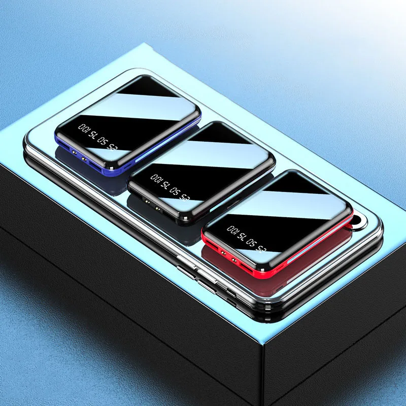 Фото 20000 мАч Mini Power Bank Портативное зарядное устройство Зеркальный экран Светодиодный цифровой внешний аккумулятор Powerbank для iPhone Xiaomi Huawei Samsung №2