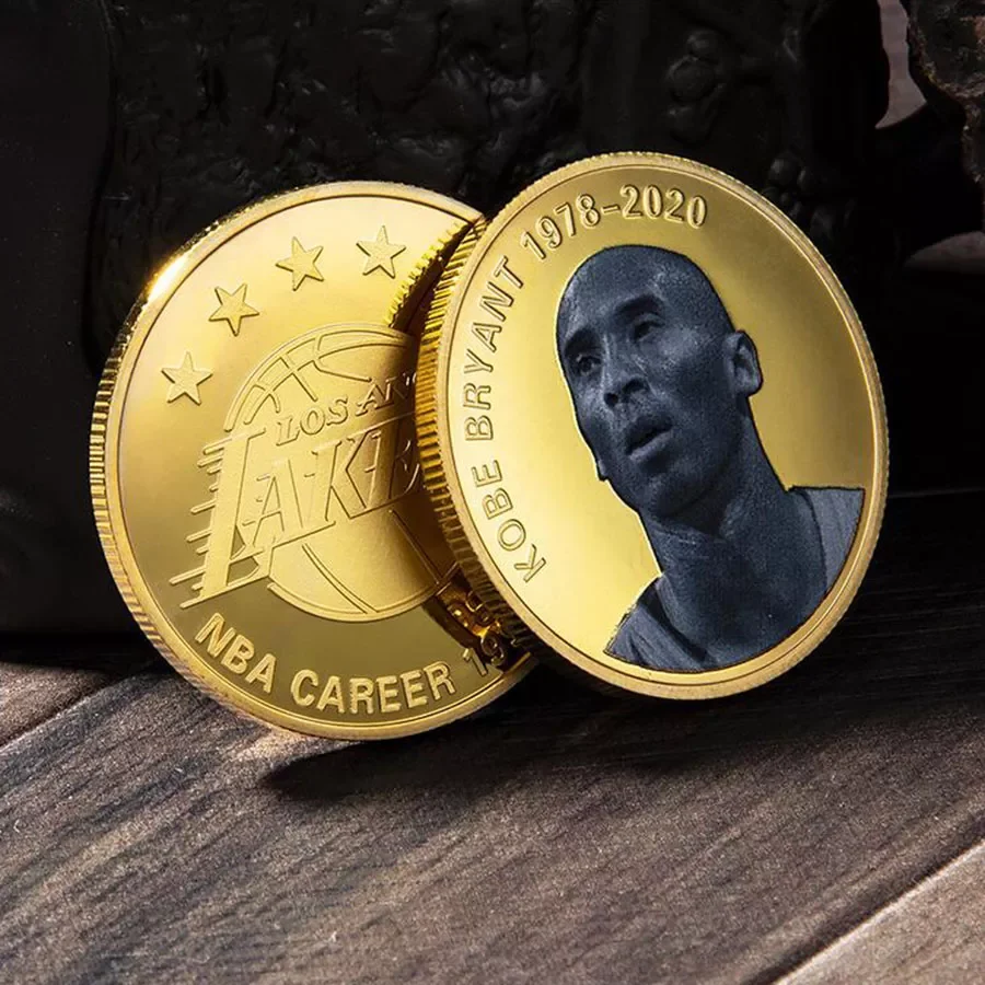 

KB Basketball Star Commemorative Coins Gift Medallions Home Decor US Style Coin Collection America Basketball Player Badges