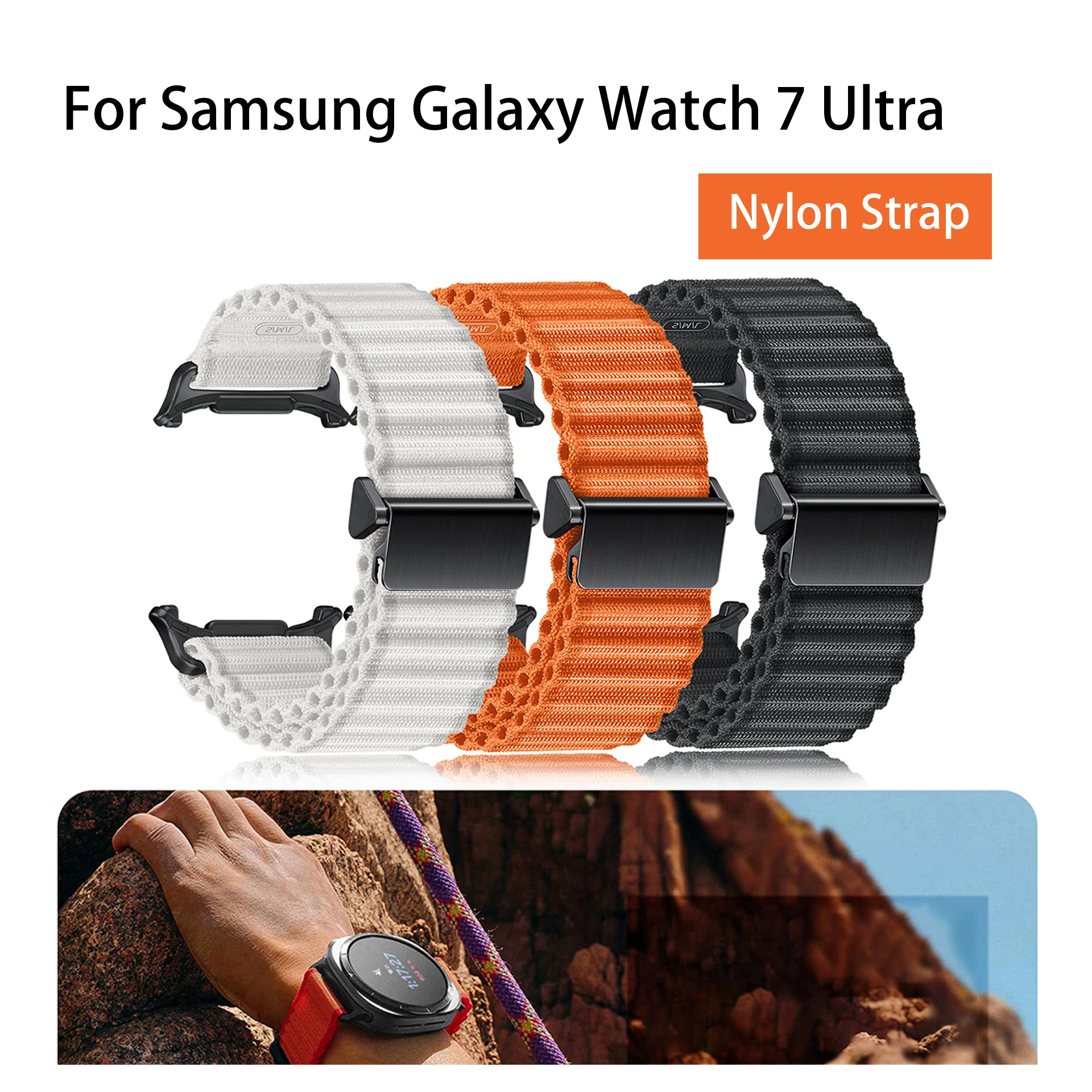Ремешок нейлоновый для Samsung Galaxy Watch 7 Ultra 47 мм быстросъемный браслет ultra