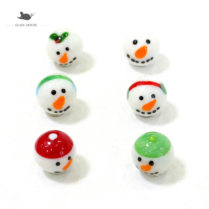 

6PCS Cute Snowman Rare Glass Marbles Ball Kid's Game Pinball Gifts Xmas New Year Ornaments Garden Outdoor Decor Accessories 16mm