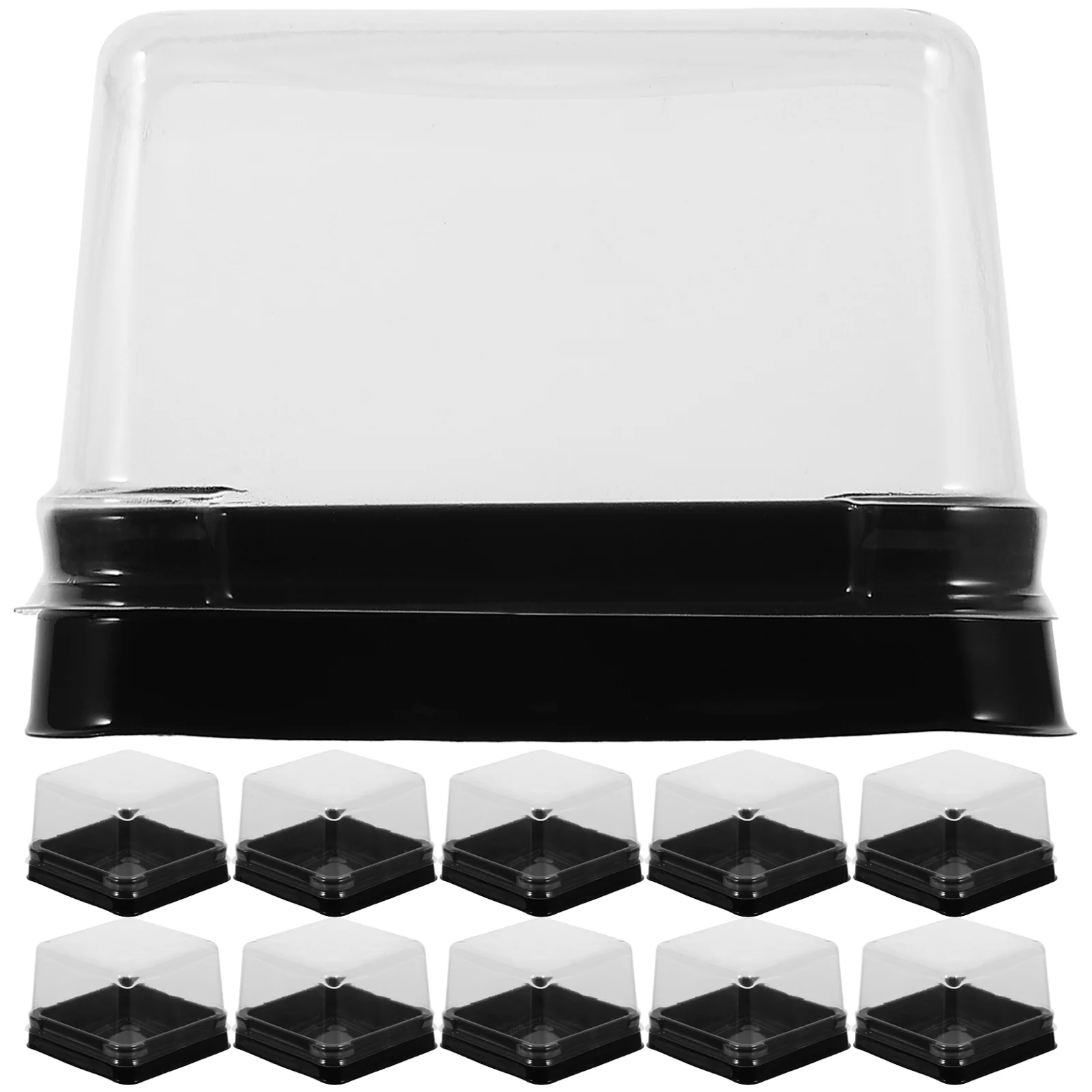 

Clear Plastic Container Egg Yolk Crisp Packaging Box Powder Puff Holder Individual