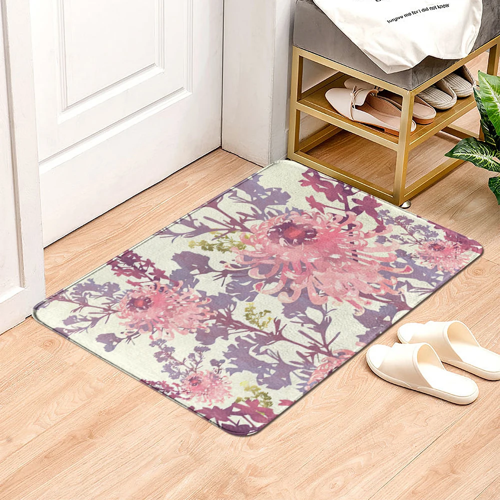 Красивые цветы входная дверь напольный коврик дверной нескользящий для ног