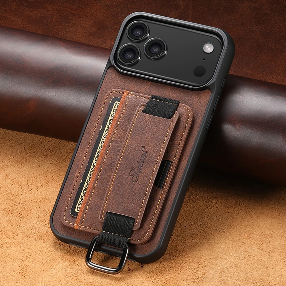 Фото Противоударный деловой чехол для iPhone 17 с отделением для карт, подходит для 16 Pro Max, 15, 14, 13, с держателем для карт и защитным покрытием. №2