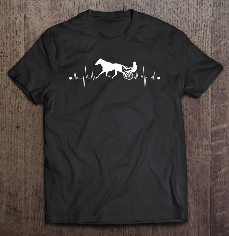 

Футболка унисекс с забавными ремнями, тенниска в стиле хип-хоп с рисунком лошадей и сердцебиения, подарок для мужчин и женщин