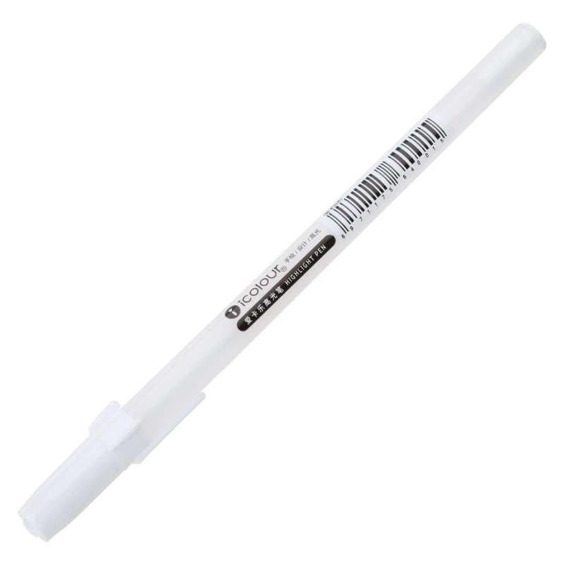 

White Hook Liner Pens Black Paper Highlighter Reviser 0.8mm New Dropship