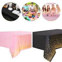 4pcs 137274cm disposable table cloth golden dots table covers party dot confetti rectangular tablecover plastic tablecloths