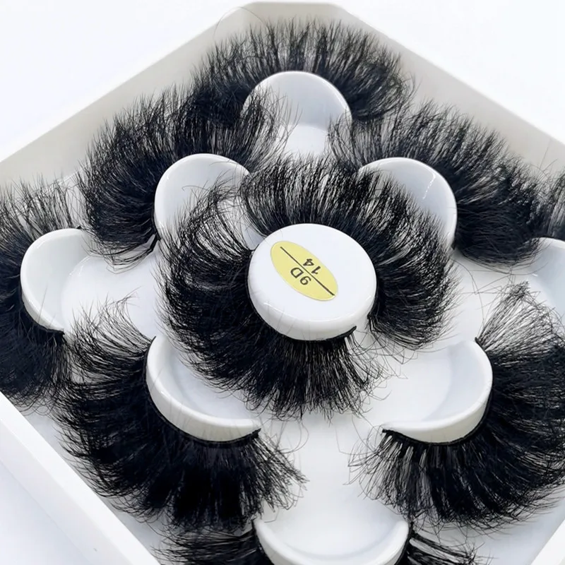 

3/5Pairs 25mm 3D Mink Lashes Bulk Faux with Custom Box Wispy Natural Mink Lashes Pack Short Wholesales Natural False Eyelashes