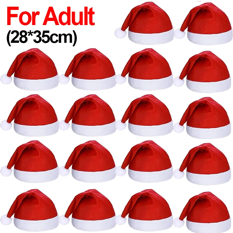 

Красные рождественские шапки для взрослых и детей