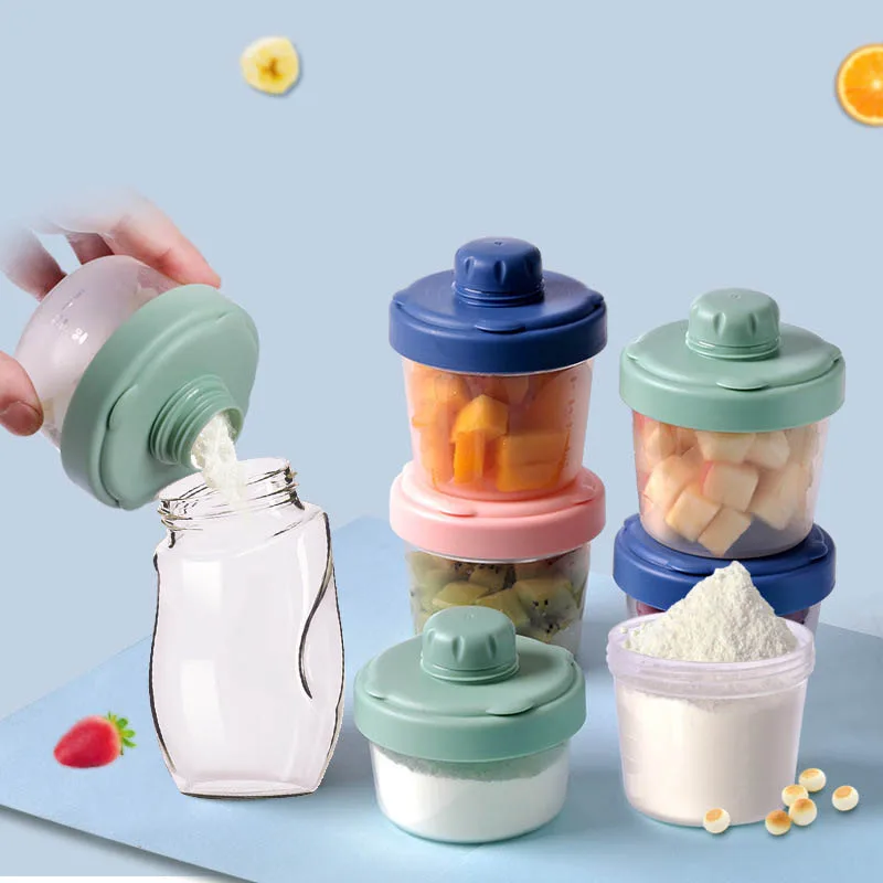 

Infant milk powder box portable go out baby sub-packing storage tank rice noodles sealed moisture-proof milk powder grid