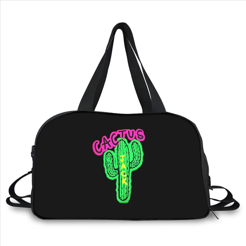 cactus jack letter word 3D printing fashion trend portable large capacity multi-function messenger bag travel bag