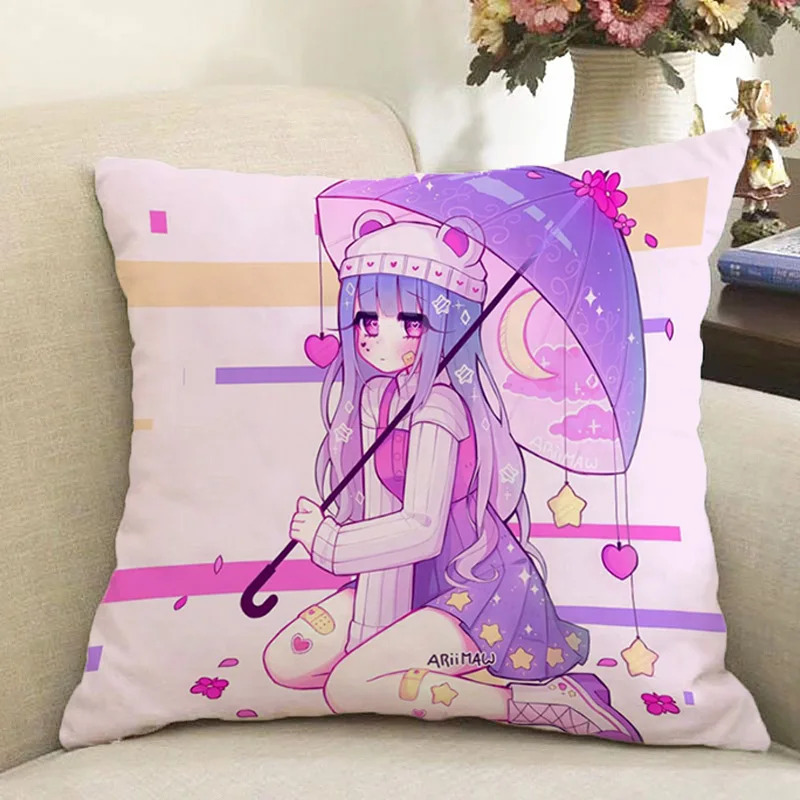 

Geoxor Moneko Throw Pillow Covers for Bed Pillows Car Sofa Cushion Cover Short Plush Pillowcase 45x45 Cushions Decorative 45*45