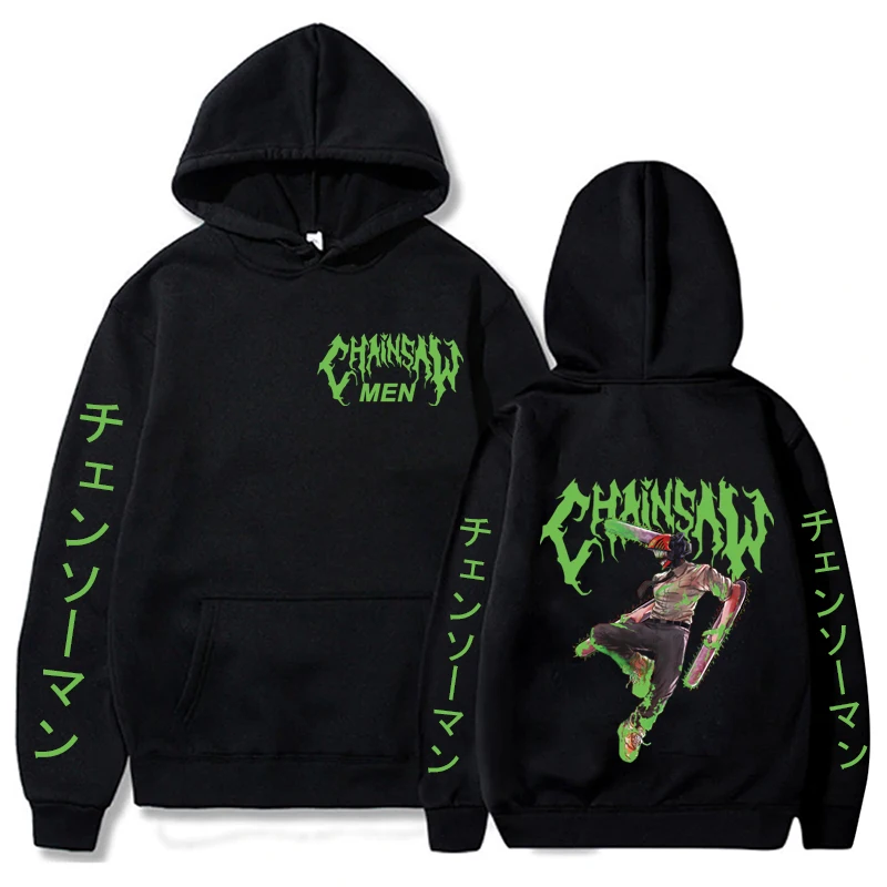 

Harajuku Anime Chainsaw Man Denji Hoodie Sweatshirt Loog Sleeve Student Pullover Warn Tops