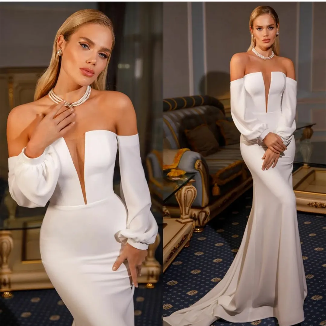 

Классические атласные свадебные платья с длинным рукавом, женское платье для невесты, свадебное платье, индивидуальный пошив