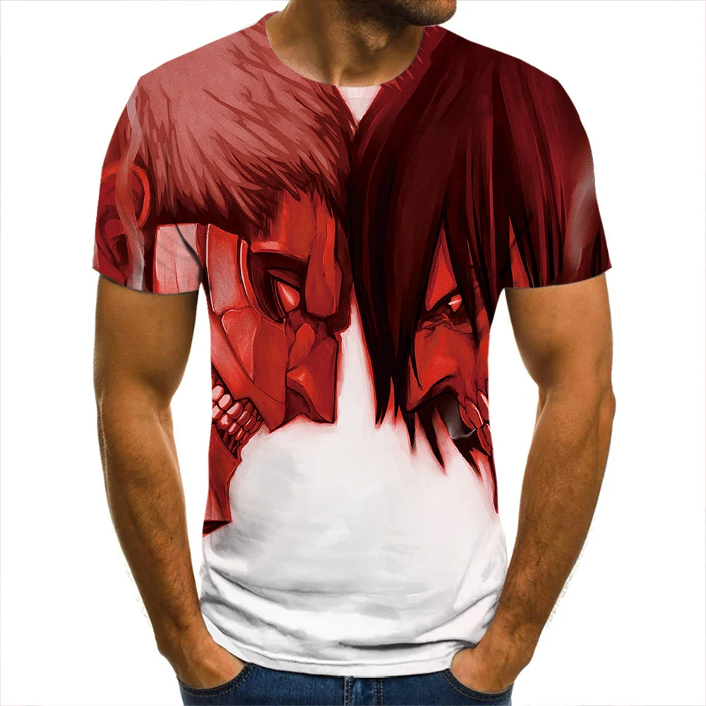 

Anime Attack on Titan Titan 3D Printed Short Sleeve T Shirt Men Ladies Street Fashion Summer Casual T Shirt