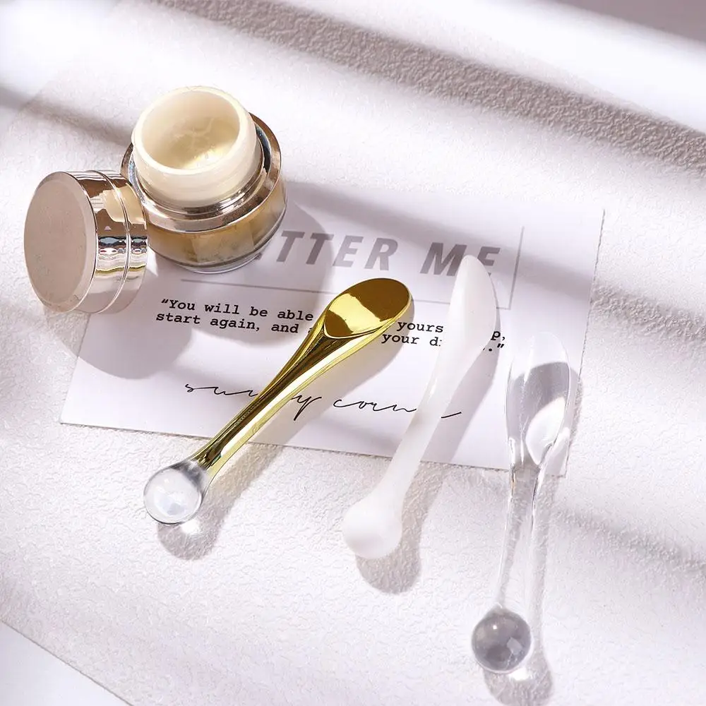 

3/5 Cosmetic Spatula Spoon Acrylic Cream Mask Mud Mixing Spoon DIY Mini Absorbent Roller Eye Cream Facial Makeup Beauty Tools