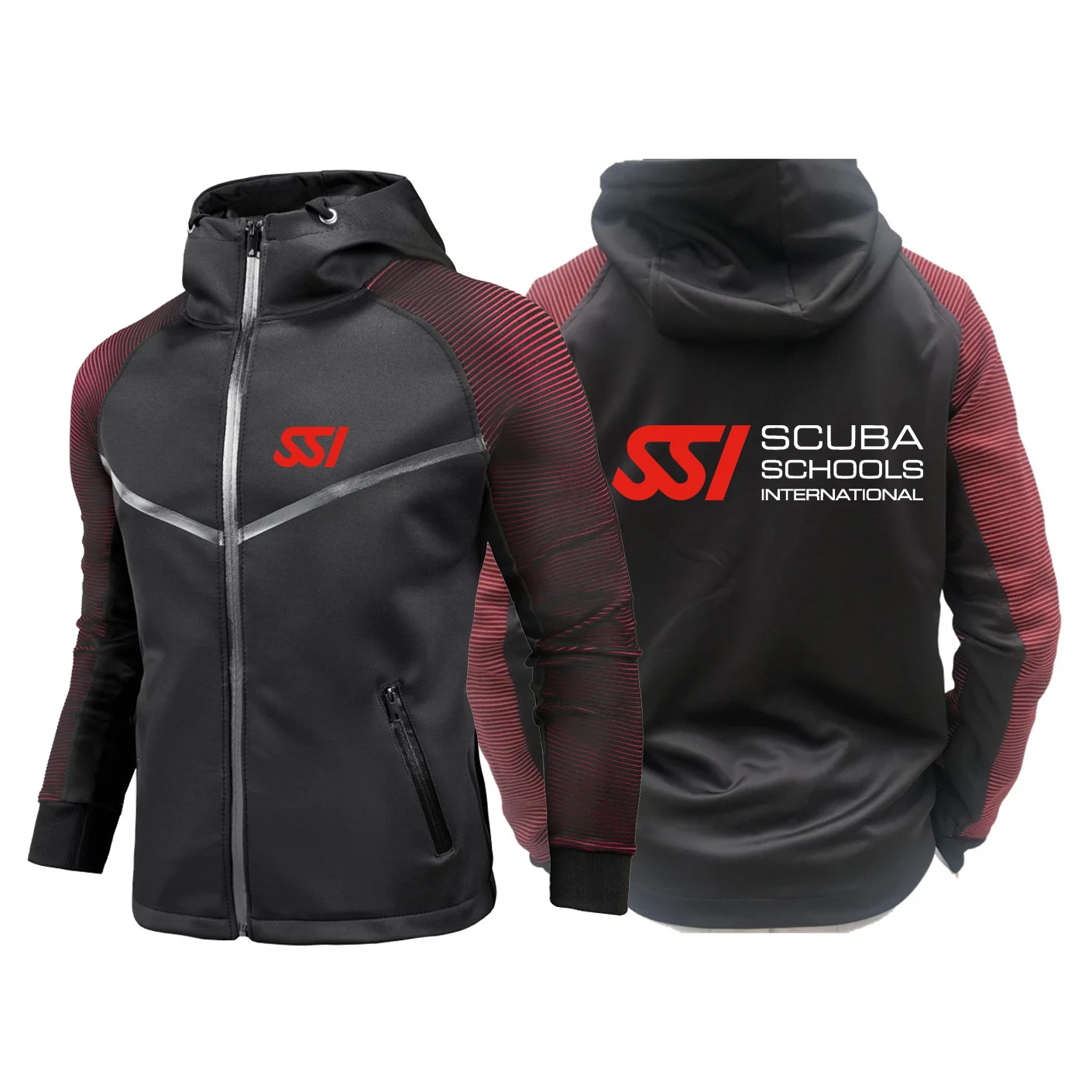 

Scuba Diving Dive SSI Print Men Racing Suit Jacket Personality Gradient Waterproof Rain Coat Comfortable Motorbike Clothing Tops