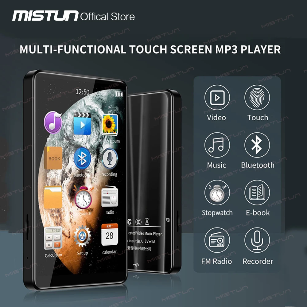 Mp3-плеер с сенсорным экраном 4 0 дюйма поддержкой Bluetooth MP3 MP4 музыкальный плеер