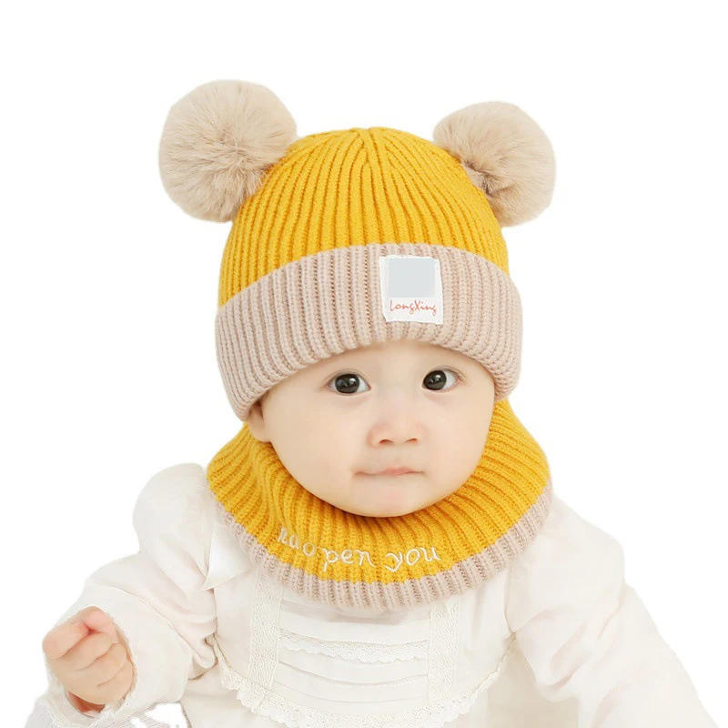 

2Pcs Infant Toddler Kids Baby Winter Warm Knit Hat Beanie Cap & Neck Warmer Circle Loop Scarf for Girls Boys