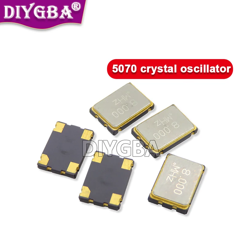 5 шт. SMD 5070 активный кварцевый генератор OSC 6 МГц 10 МГц 12 МГц 16 МГц 20 МГц 24 МГц 25 МГц 33 МГц 50 МГц 7050 5*7 кварцевый генератор