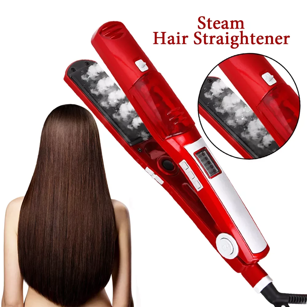 

NEW2023 Straightener Ceramic Tourmaline Ionic Flat Iron Curling Professional Steamer Salon Styling Tool Straightening Iron