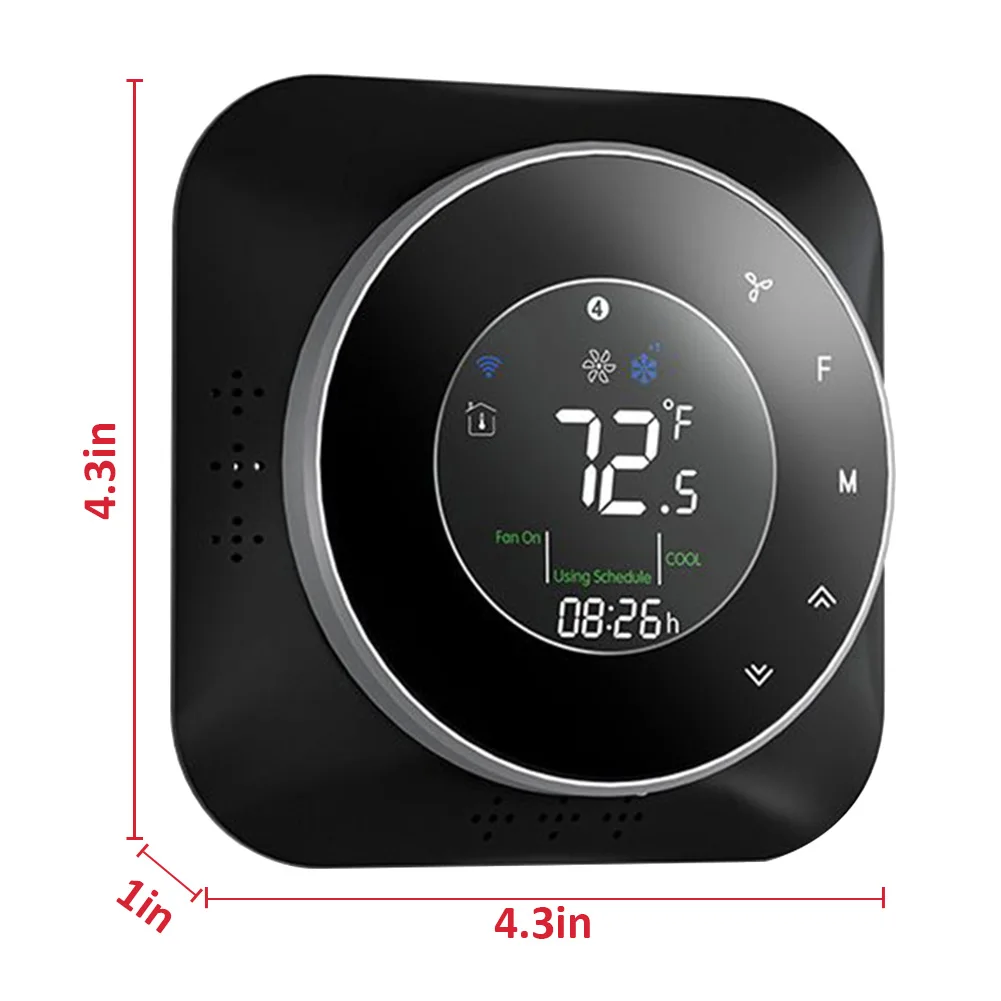 

Thermostat Smart Thermostat Temperature Calibration WiFi Programmable Adjustment C-Wire Energy Saving Home Pump