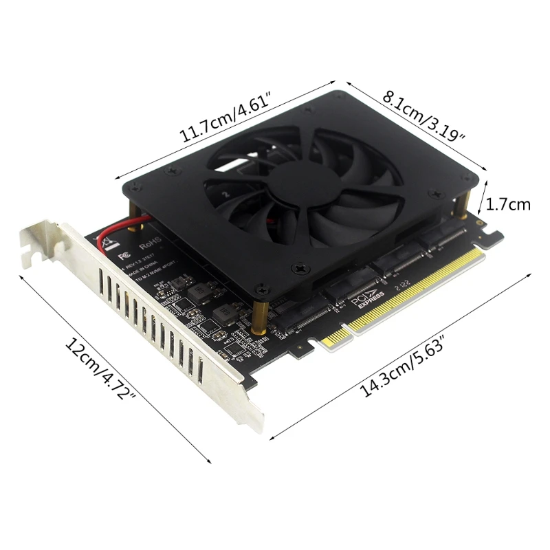 Адаптер A9LC Quad NVMe PCIe 4 для твердотельного накопителя M.2 (для M ключа) на адаптер PCI-E X16