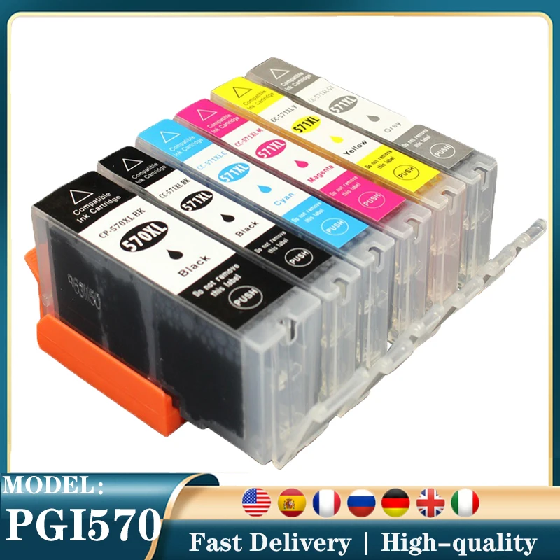 Vilaxh pgi-570xl PGI570 570xl PGI-570 CLI-571 570 совместимый картридж для Canon PIXMA MG5750 MG5751 MG5752 MG5753 MG6850