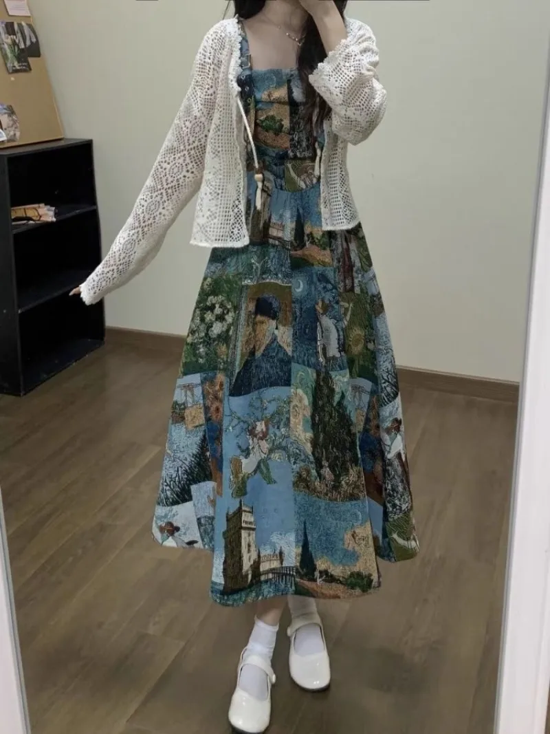 Элегантный винтажный комплект из двух предметов с изображением масляной