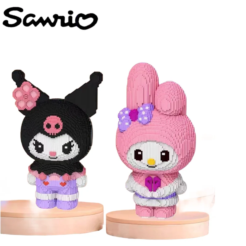 

Kuromi My Melody Sanrio Anime Cartoon Kawaii Building Blocks Small Particle Building Blocks Assembled Ornaments Adult Gift Girls