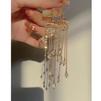 yamega high quality long tassel charms earrings boho gold dangle crystal earrings for women fashion jewelry accessories 2022 new
