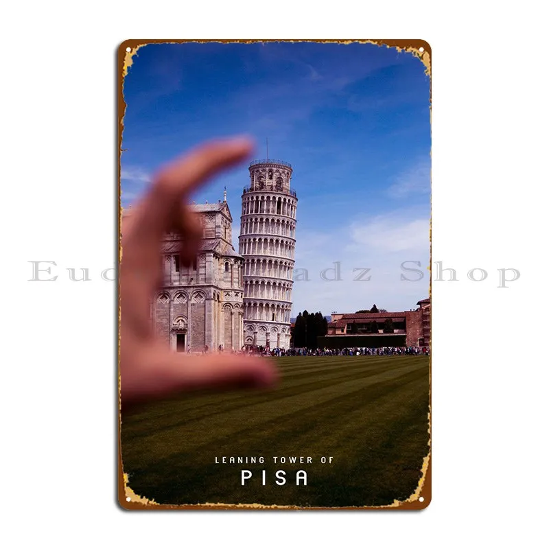 

Leaning Tower Of Pisa Metal Signs Club Bar Wall Decor Wall Mural Personalized Plaques Tin Sign Poster