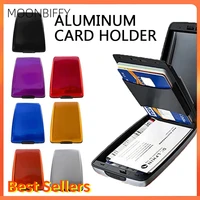 1pc aluminum metal anti scan rfid credit blocking wallet business card protection holder case purses aluminum credit card case