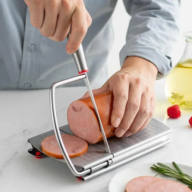 

Cheese Slicer Butter Cutter Stainless Steel Butter Cutting Board With Suction Base Ham Sausage Manual Slicer Kitchen Gadgets