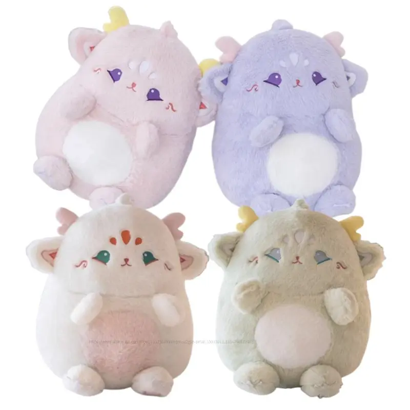 

38cm Kawaii Doll Fur Toy Cartoon Dragon Animal Creative Throw Pillow Accompany Sleep Cushion Bedroom Nap Pillow Birthday Gift