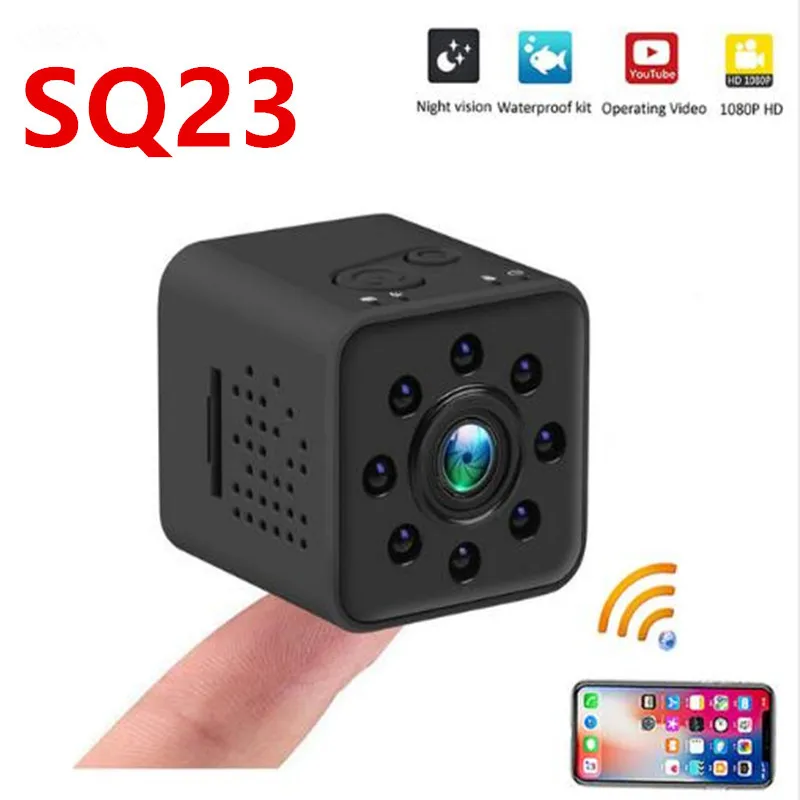 

Беспроводная мини-камера HD 1080P SQ23 с Wi-Fi, видеокамера ночного видения с датчиком движения, микро-камера, уличная камера с датчиком движения для умного дома