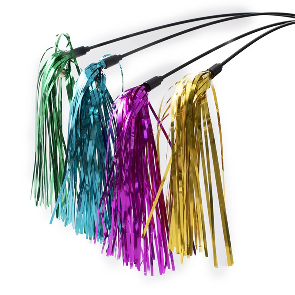 

Fashionable Kitten Rod Reflective Paper Colorful Pet Product Cat Supplies Plastic Pet Cats Interactive Toys Hand Lever Funny