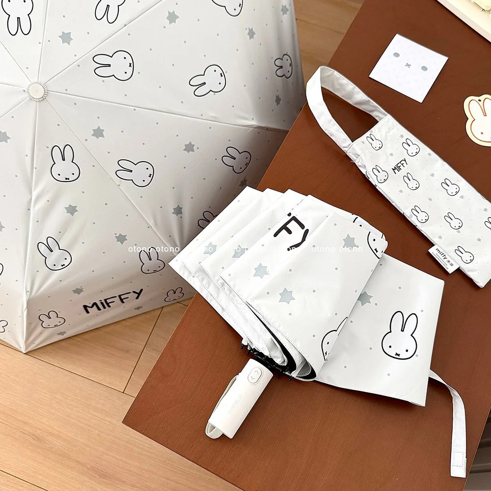 Складной зонт Kawaii Miffy с милым кроликом, ручное открываниезакрывание, компактный, защита от дождя и солнца, УФ-защита, легкий, портативный, подарок для девочки (art.: 3920da0f6dbae) - 3920da0f6dbae