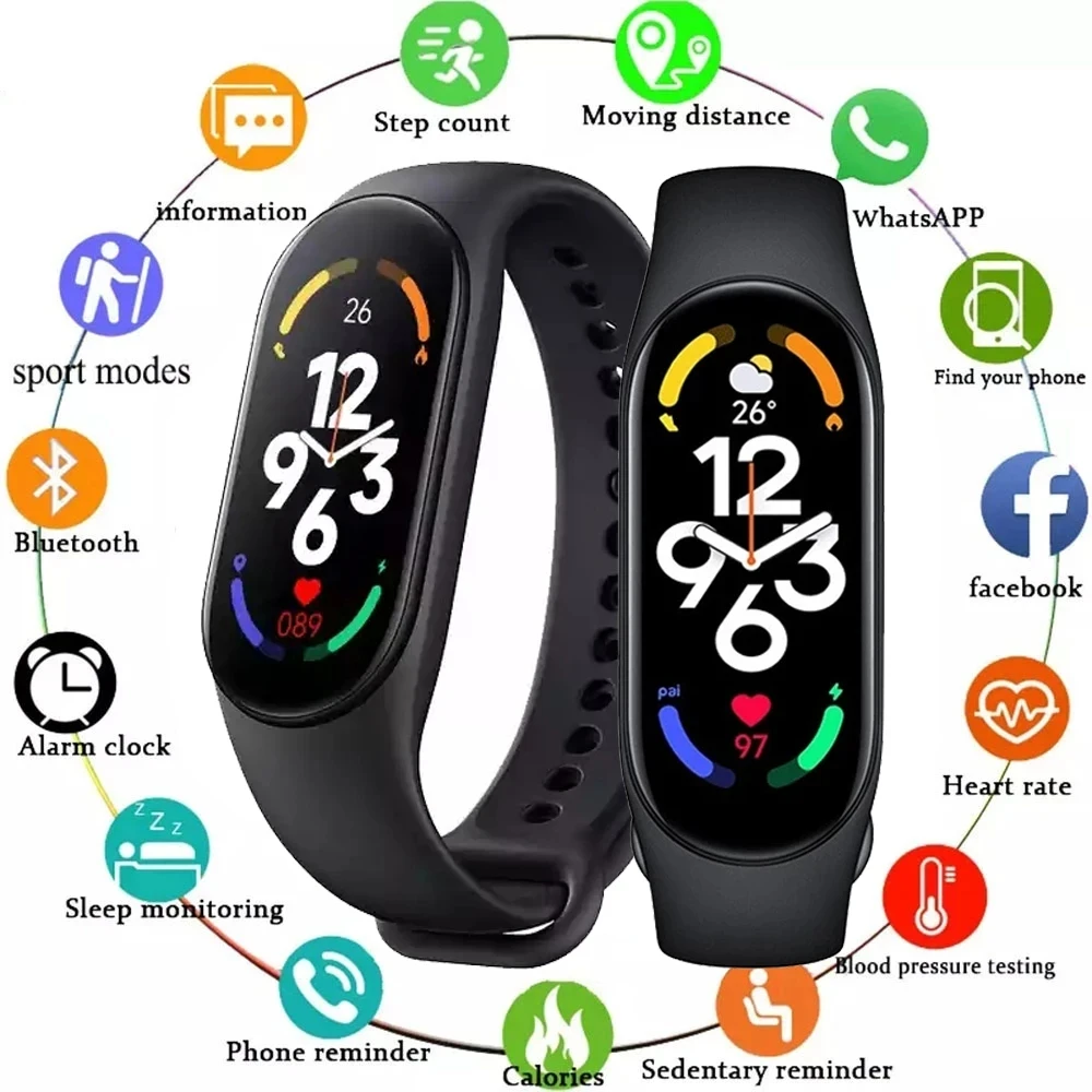 

Smart Watch Men Women Smartband Heart Rate Smartwatch Fitness Tracker Blood Pressure Sport Smart Bracelet for iPhone iOS