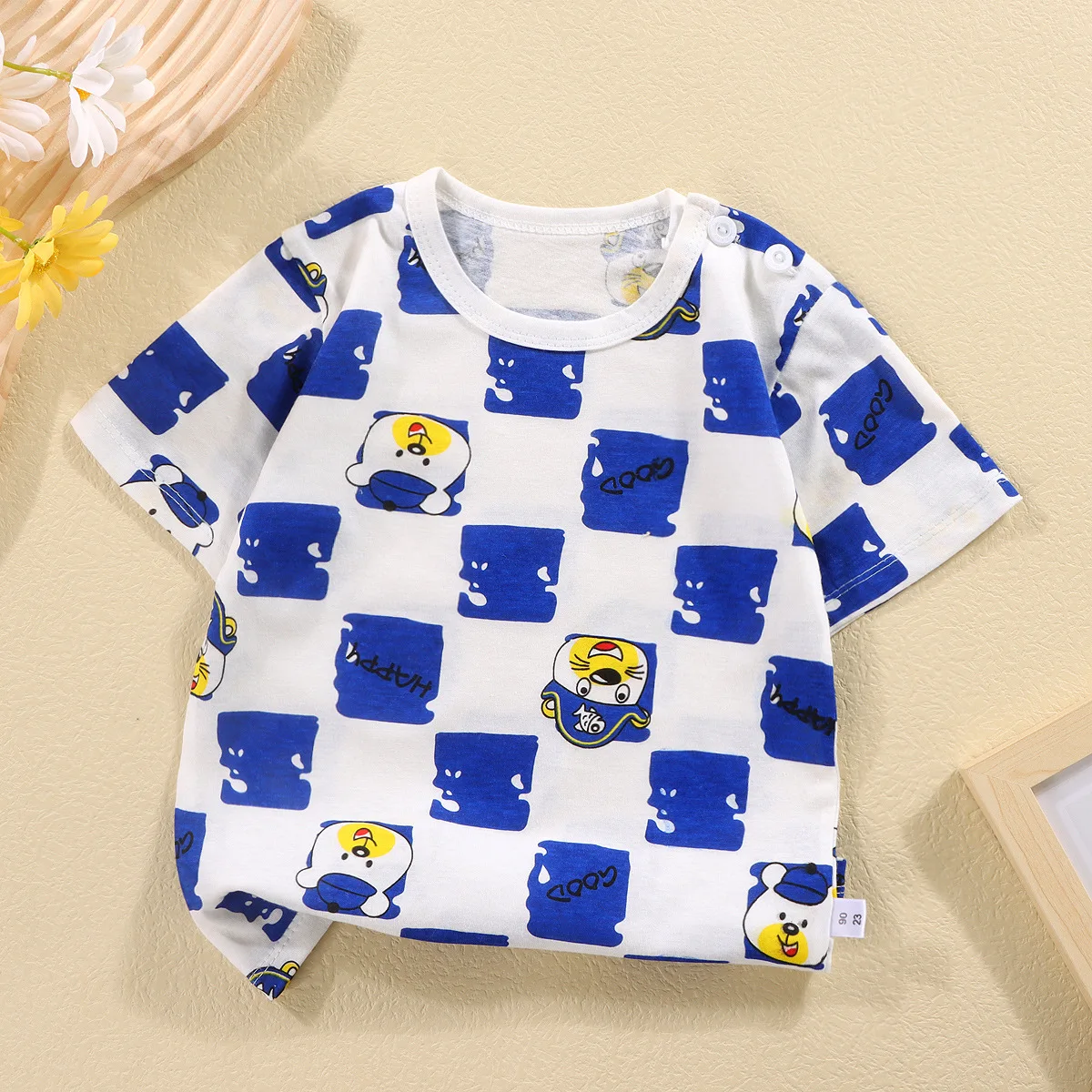 Фото 1-5Y Children's Short-sleeved Boys' Cotton T-shirt Cartoon Girls' Baby Tops Summer Tees Kids Clothing №4