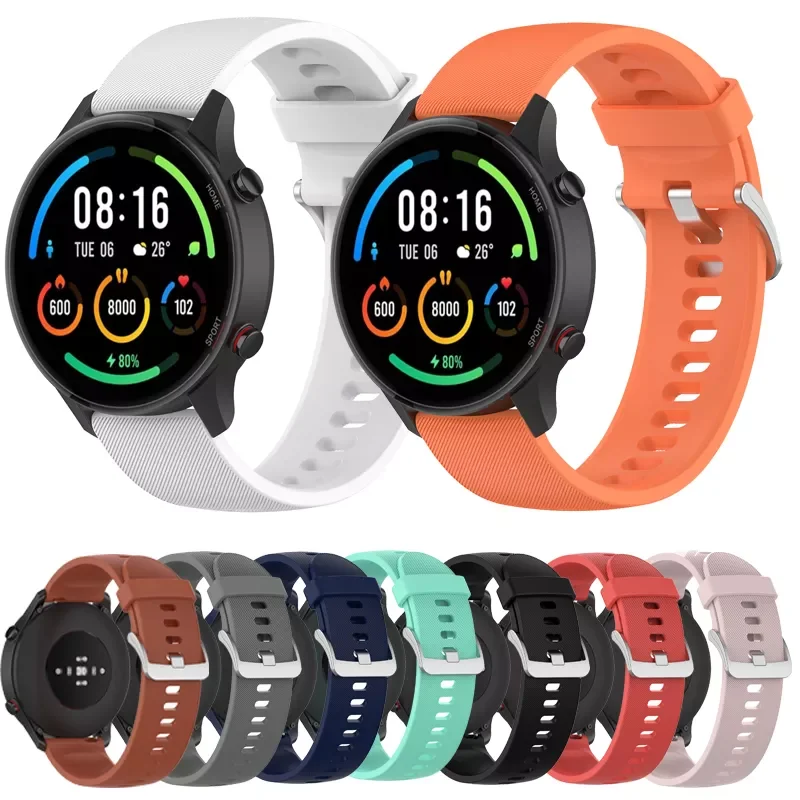 

22mm Strap For Xiaomi Mi Watch Color Sports Smart Watch Bracelet Band For Huawei Watch GT/GT 2 46mm Silicone Replacement Belt