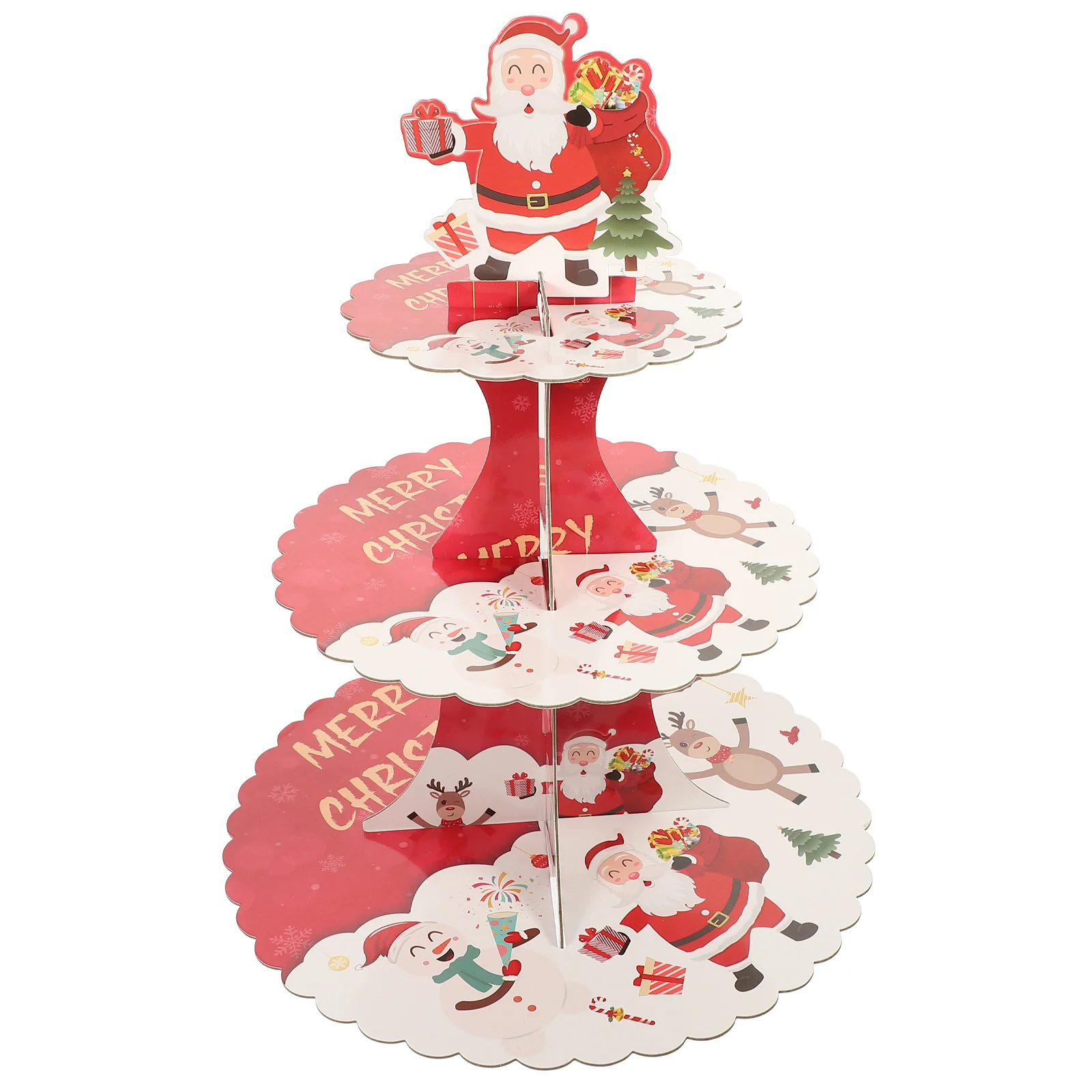 

Christmas Stand Cupcake Tower Dessert Display Cardboard Holder Cake Party Tier Tiered Pastry 3 Serving Tree Decoration