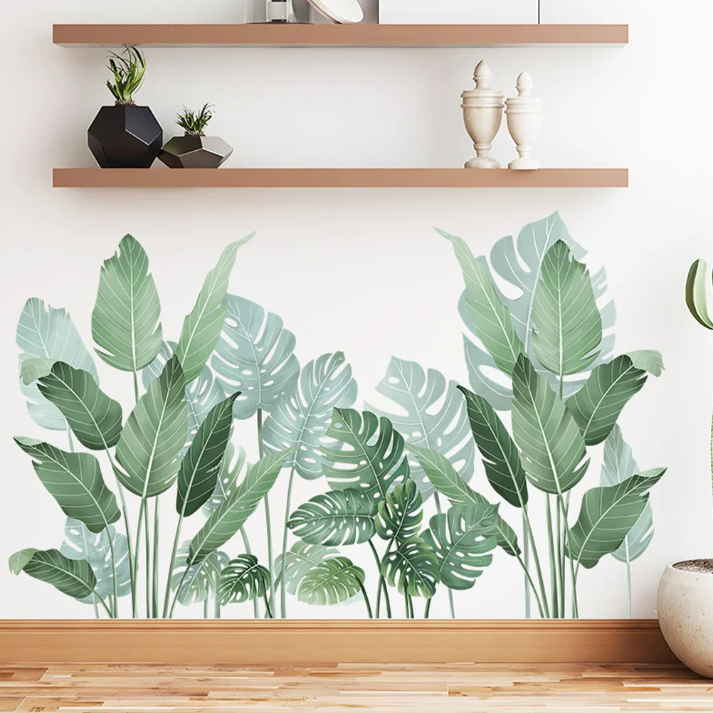 

Bedroom Wall Stickers Green Leaf Wall Sticker Leaves Bedroom Stickers Decals Plants Decor Self-adhesive