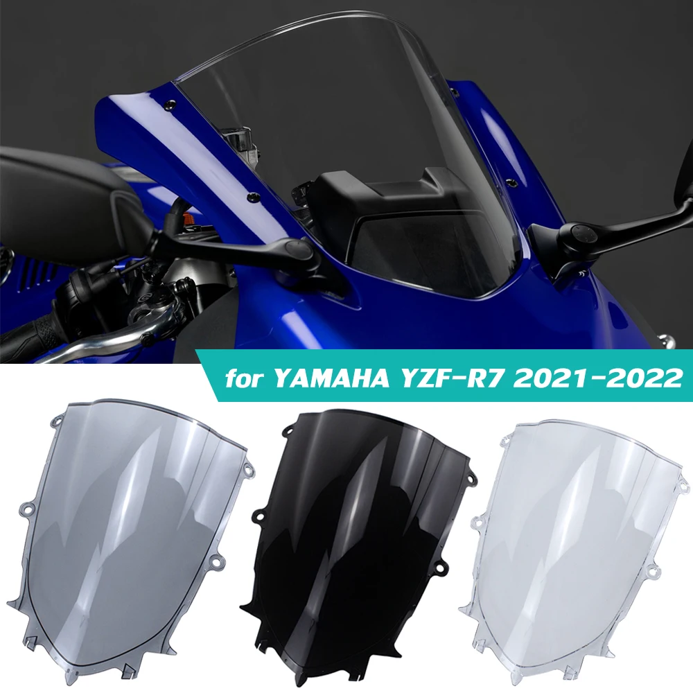 Motorcycle Sports Windscreen Windshield Double Bubble Wind Deflector Visor For Yamaha YZF R7 YZFR7 2021 2022 YZF-R7 Accessories