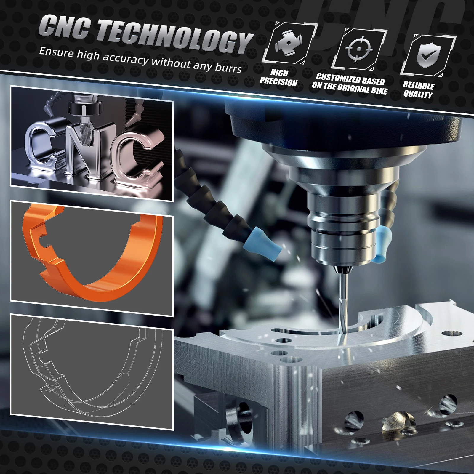 Выхлопной фланцевый зажим для мотоцикла KTM EXC 300 2024 NICECNC Защитная крышка XCW 250 XC SX