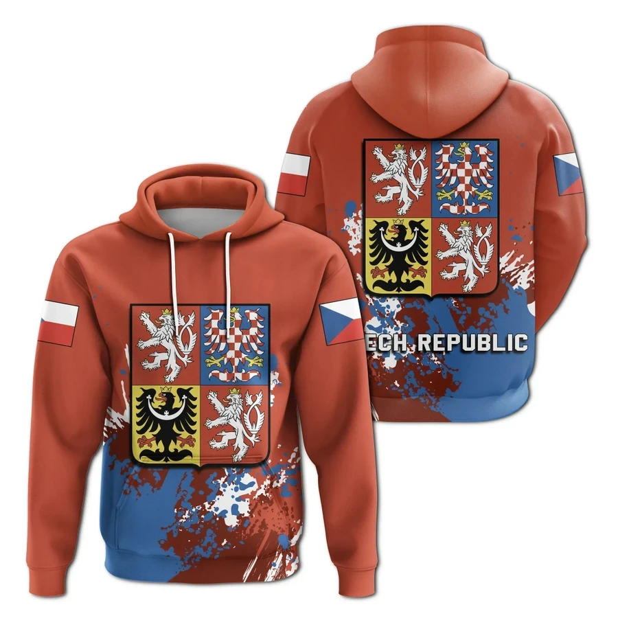 

KID100-6XL 3D Print Newest Czech Republic Country Unique Men Women Premium Hrajuku Casual Streetwear Hoodies Zip Sweatshirt