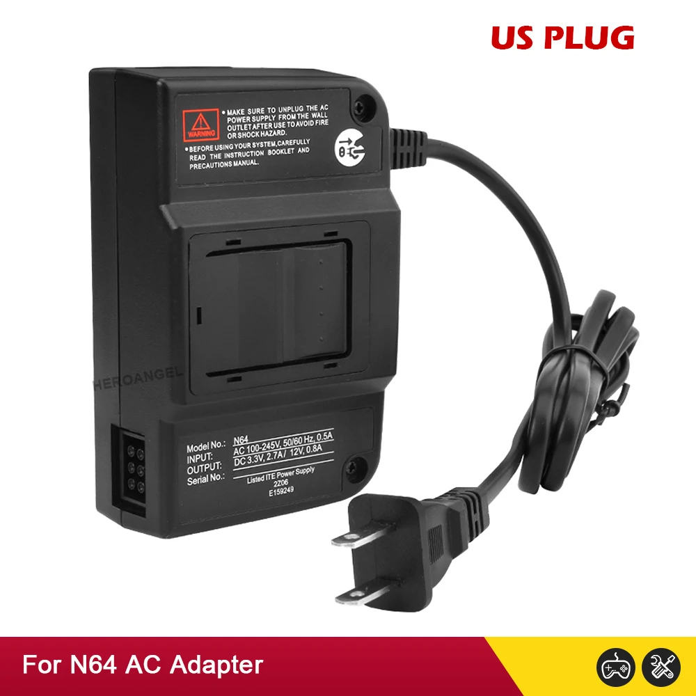 NEW For Nintendo N64 AC Adapter Charger Portable Travel Power Adapter Power Supply Converter Wall Charger EU US Plug