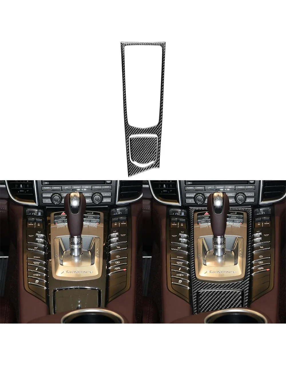 

Чехол для мультимедийной панели с центральным управлением из углеродного волокна для Porsche Panamera 2010-2016, аксессуары для интерьера автомобиля, ...