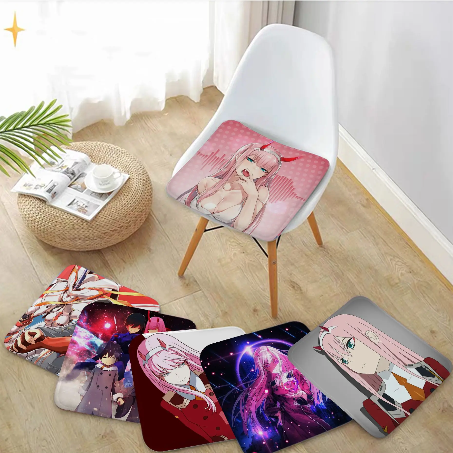 

Zero Two Darling In The Franxx Creative Fabric Cushion Non-slip Living Room Sofa Decor Students Stool Tatami Office Buttocks Pad