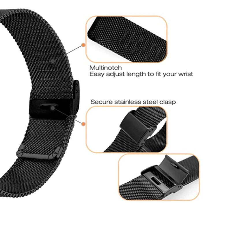 Ремешок из нержавеющей стали для наручных часов Garmin Fenix 7x6 Pro 5S Plus 3 HR |