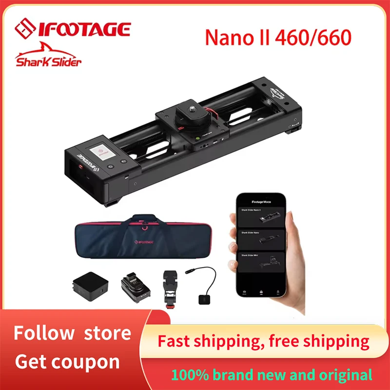 IFOOTAGE Nano II 660 Mini Shark Slider моторизованная камера Dolly Track видеостабилизатор рельс
